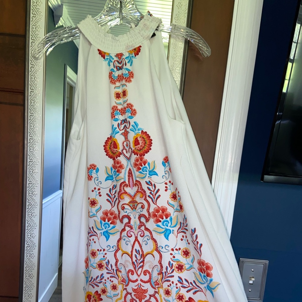 Multicolor high neck summer dress size small!